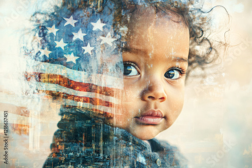 Birthright citizenship in the United States, a young child, and the American flag