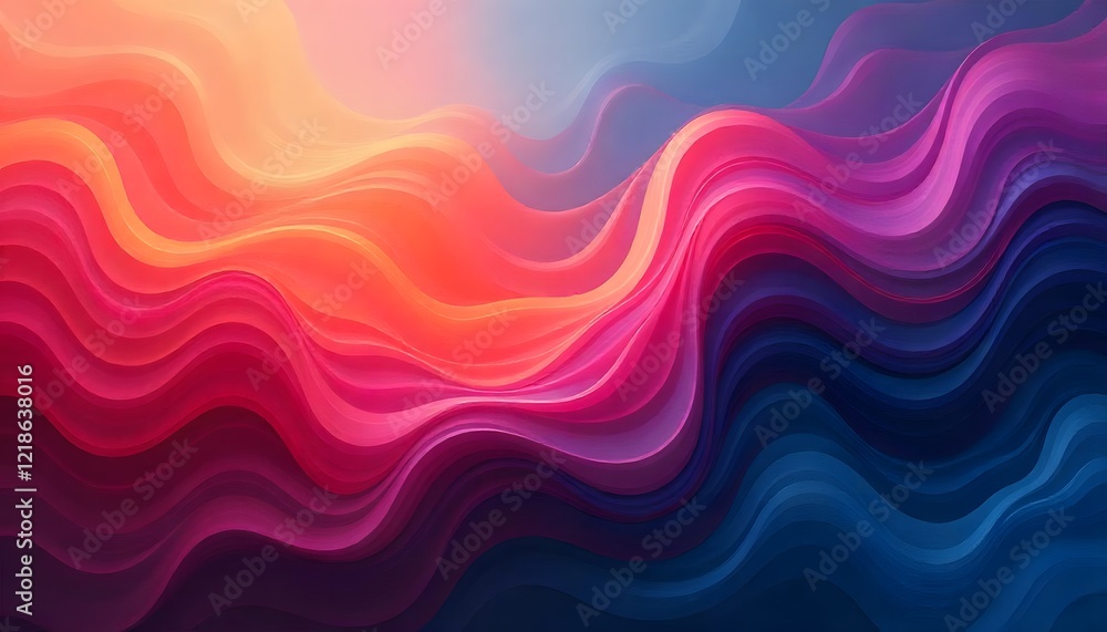 Colorful Abstract Wavy Lines Background with Smooth Gradients in red blue and pink tones Colorful Abstract Wavy Lines Background with Smooth Gradients in red blue and pink tones