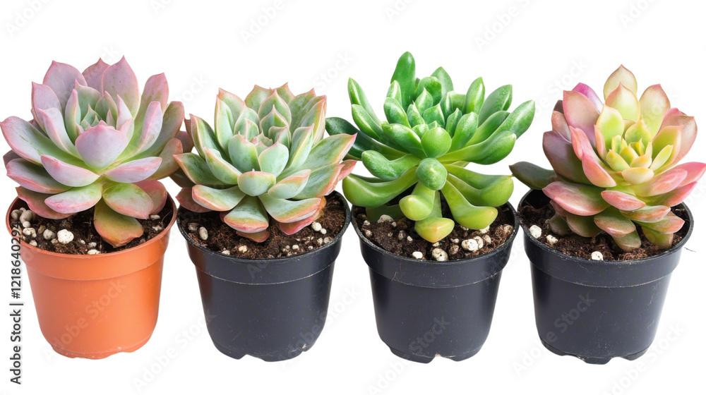 Cute cactus flower in pot on transparent background Cute cactus flower in pot on transparent background