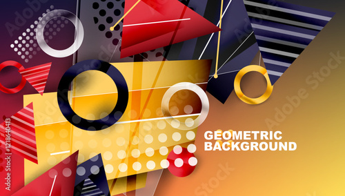 Abstract background geometric design with colorful gradients