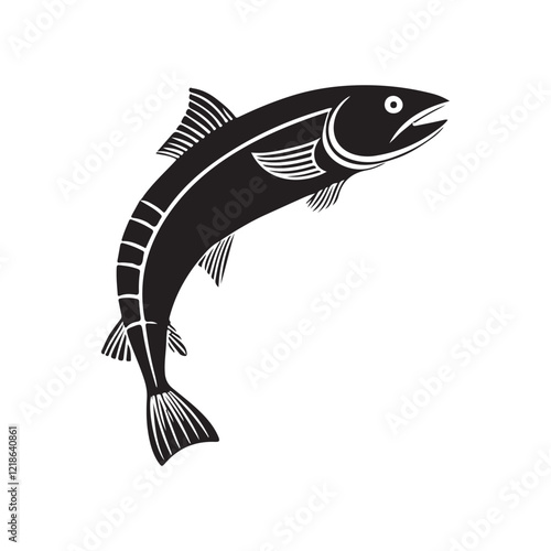 Fish or seafood flat icon design, for food apps and websites. 