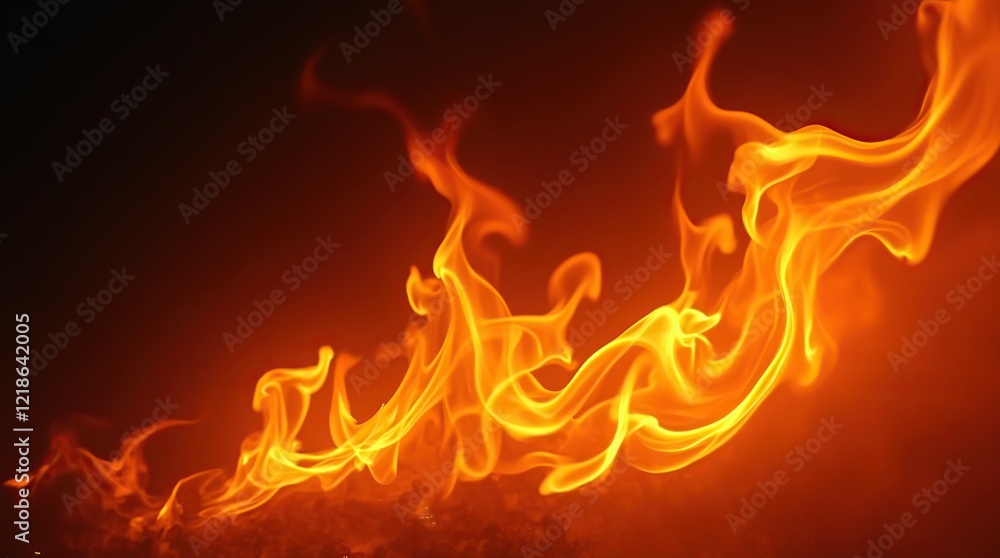 Fototapeta premium Bright and dynamic fire flames.