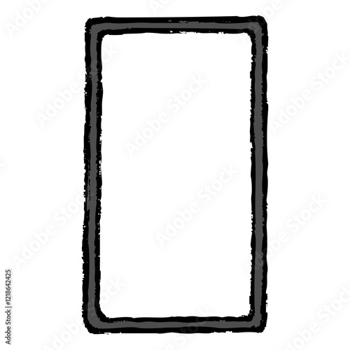 筆タッチのスマートフォンのイラスト