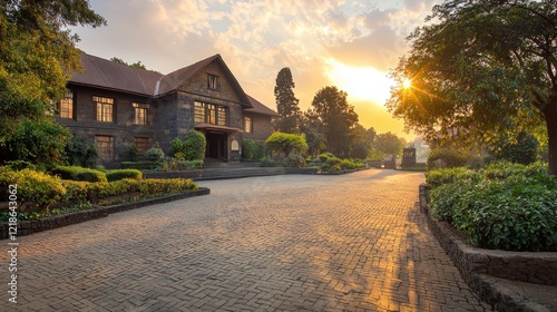 A serene shot of the Ethiopian National Museum entrance in Addis Ababa, with its historic and cultural significance highlighted