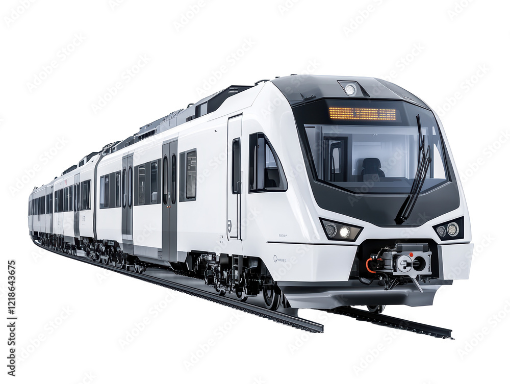 Isolated Modern White Train