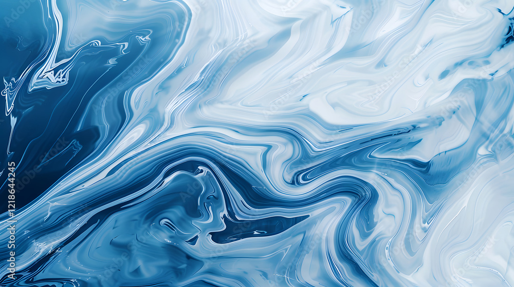 Abstract blue and white marble liquid texture, generative ai Abstract blue and white marble liquid texture, generative ai