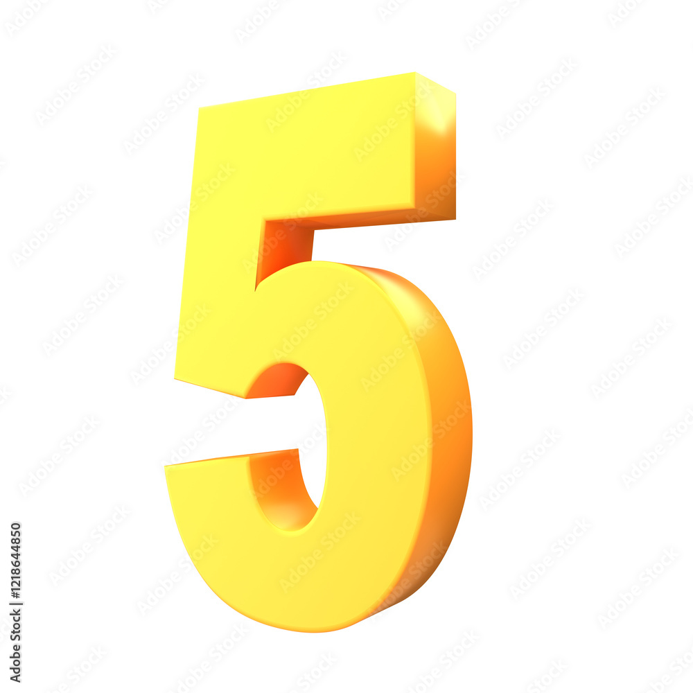 Number 5 of yellow color 3d sign percent discount on isolated background.yellow and White on a Transparent Background Number 5 of yellow color 3d sign percent discount on isolated background.yellow and White on a Transparent Background