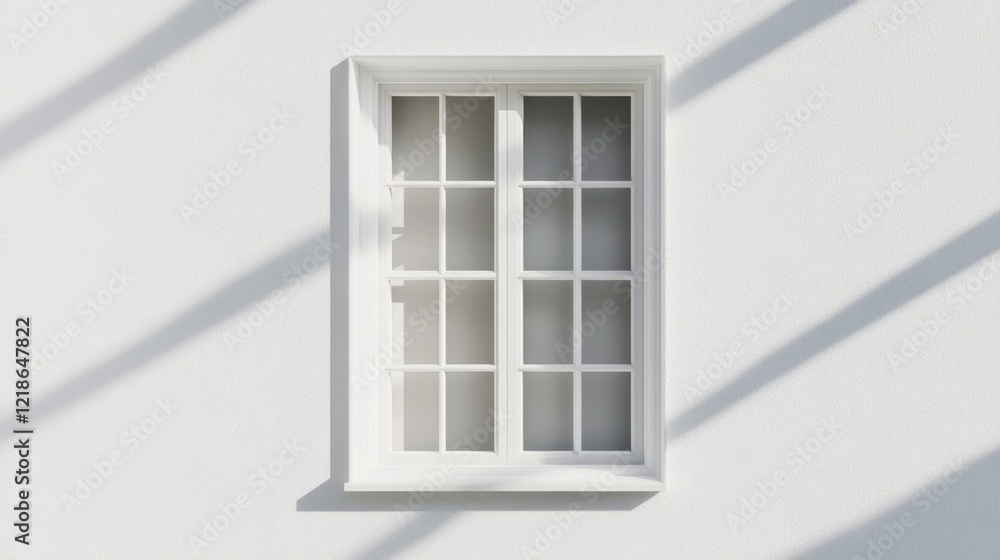 Fototapeta premium Dreamlike white window with gigapixel detail aesthetic architecture minimalist style bright environment modern viewpoint