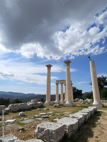 Archaeological site of Heraion near Lake Vouliagmenis Loutraki Greece photo