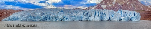 Wallpaper Mural Distant view of Grey Glacier flowing into Lago Grey surrounded by mountains in Torres del Paine Torontodigital.ca