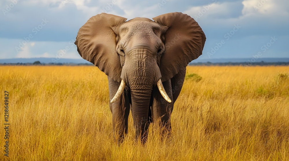 Fototapeta premium Elephant against the background of nature