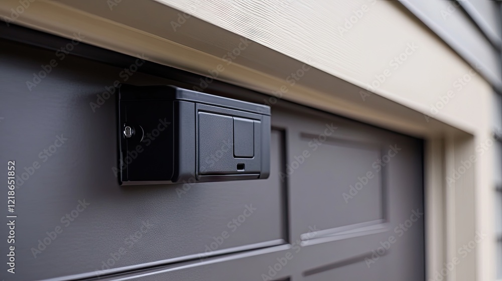 Smart garage door opener with a digital control panel and IoT connectivity. Smart garage door opener with a digital control panel and IoT connectivity.
