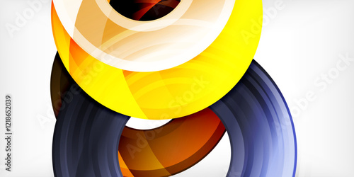 Circles, round elements, ring shapes premium background. Vector Illustration For Wallpaper, Banner, Background, Card, Book Illustration, landing page