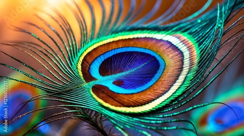 Magnificent Peacock Feather Close-Up