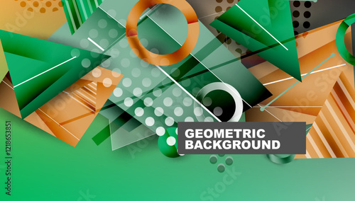 Abstract background geometric design with colorful gradients