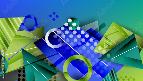 Abstract background geometric design with colorful gradients