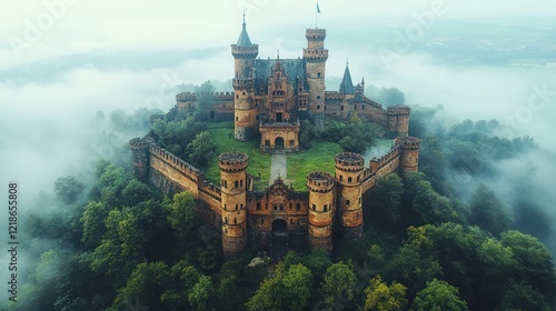 Enchanted Hohenzollern Castle: A Fairytale in the Mist photo