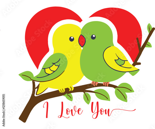 romantic valentine love bird