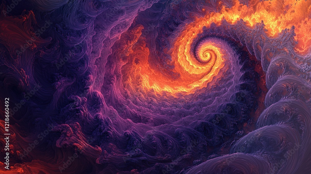 A surreal gradient of tangerine blending into plum purple