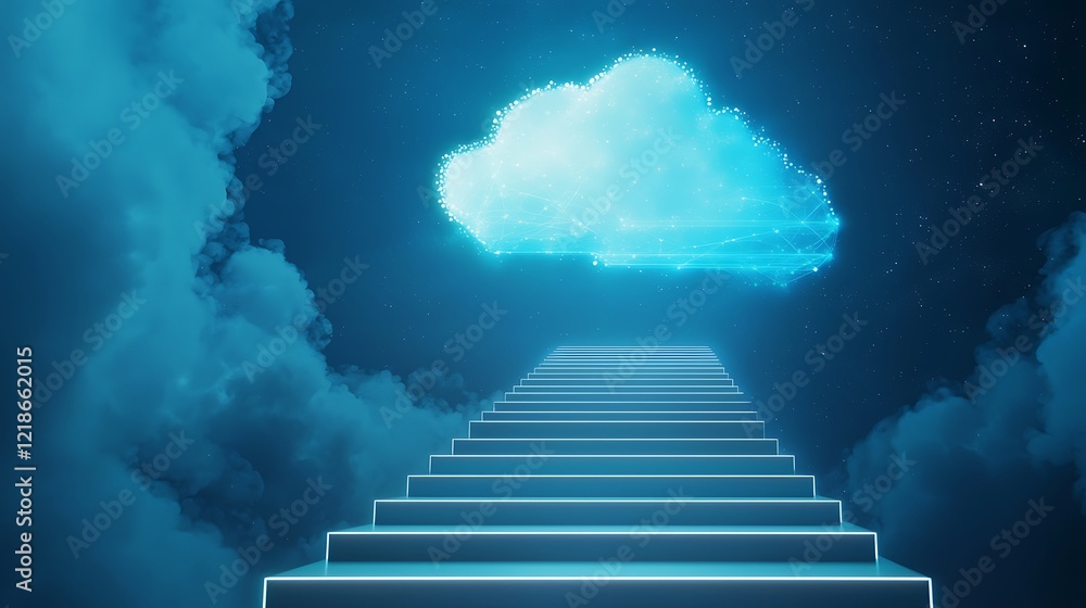 Fototapeta premium A blue cloud with a white line in the middle