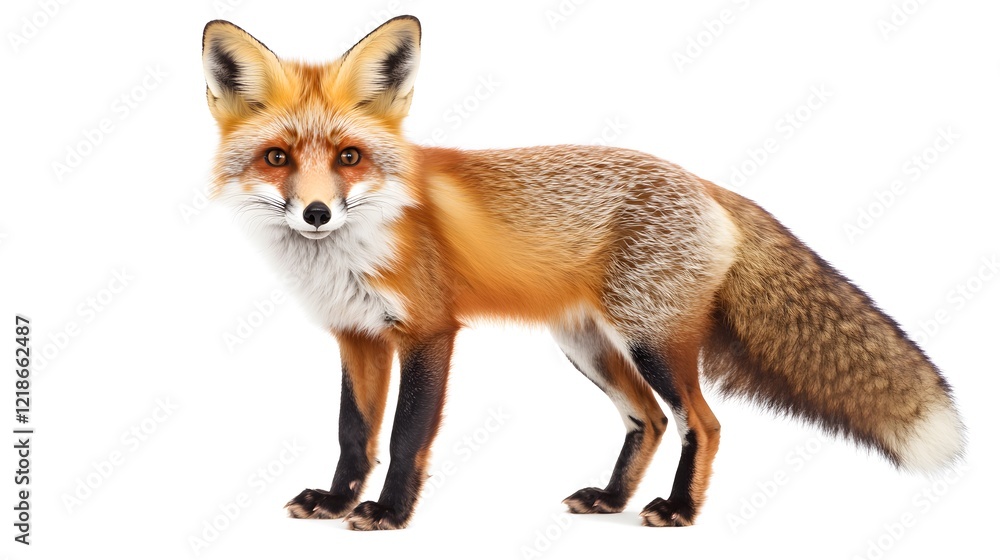 Fototapeta premium Foxe isolated over white background