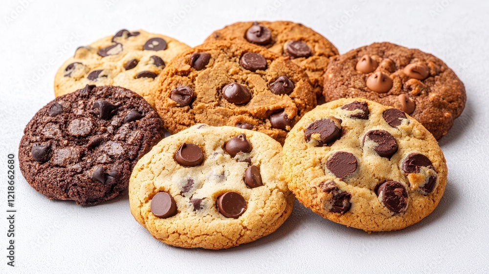 Assortment Of Delicious Chocolate Chip Cookies Assortment Of Delicious Chocolate Chip Cookies
