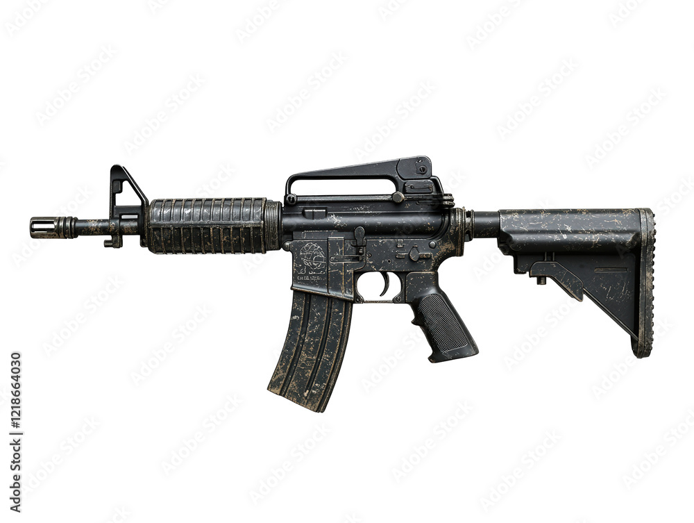 Isolated Black Assault Rifle Isolated Black Assault Rifle