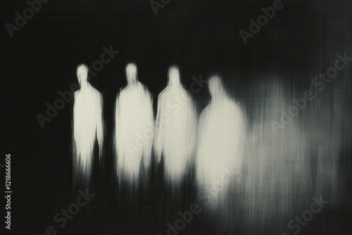 Mysterious silhouettes in motion blur