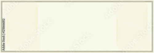 Paper blank with watermark pattern wave line, texture security document, template print frame, sheet layout, identity official style wavy, vector illustration