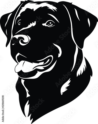 Hand-drawn Labrador Retriever dog head illustration
