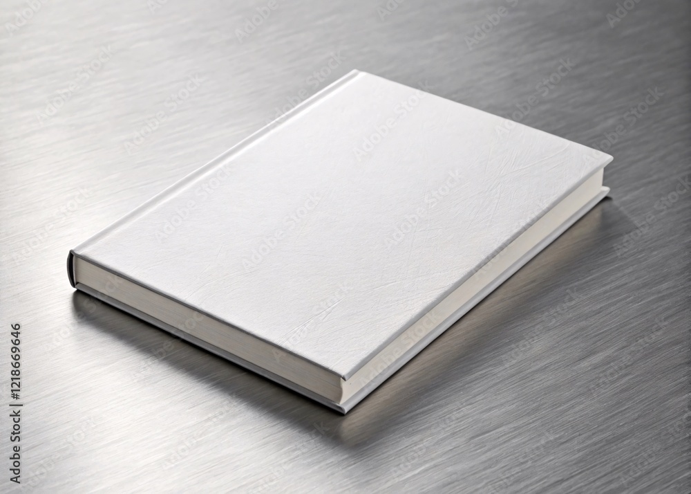 Fototapeta premium Elegant blank book cover mockup showcasing a minimalist design placed on a solid background perfect for showcasing your creative book concepts.