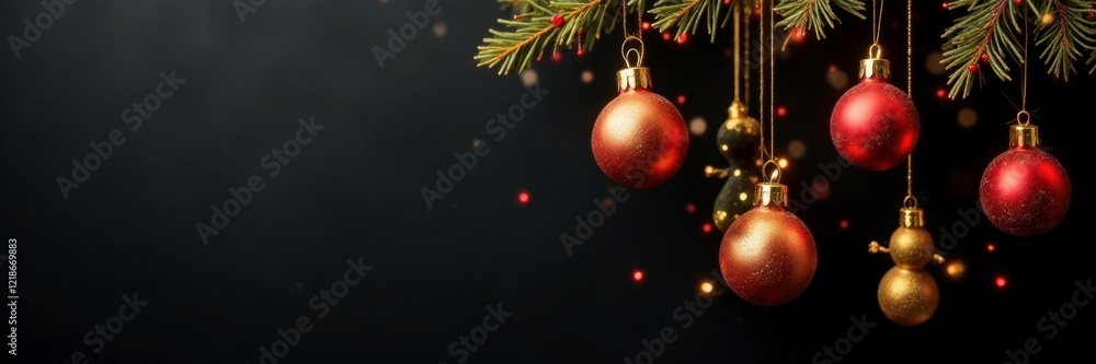 Golden Christmas ornaments in the shape of snowmen hung from a black wall with a festive holiday theme, red, fun ambiance, gold Golden Christmas ornaments in the shape of snowmen hung from a black wall with a festive holiday theme, red, fun ambiance, gold