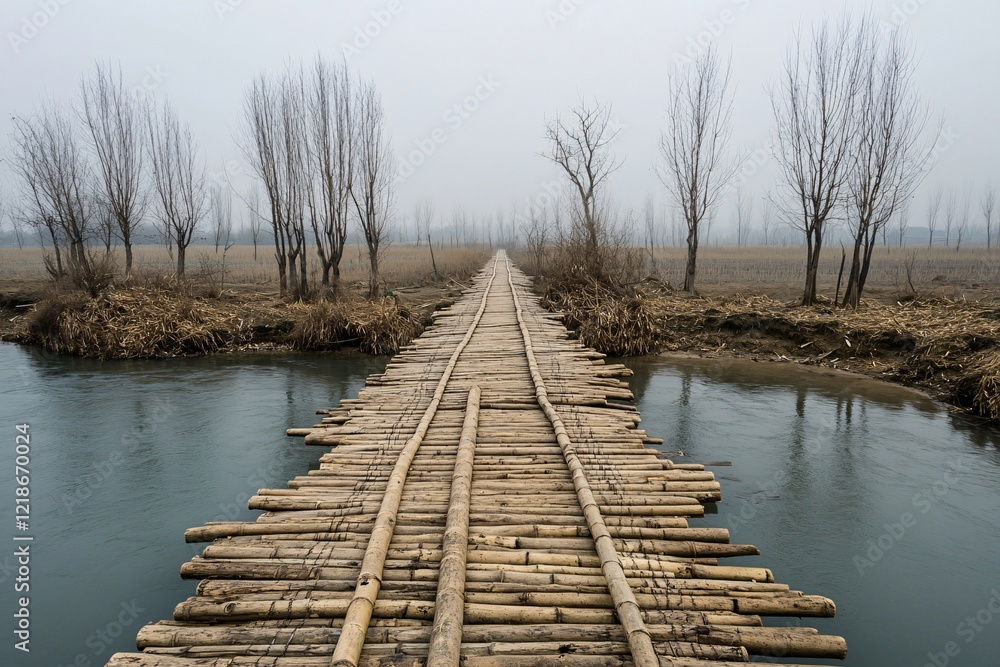 Obraz premium wooden bridge over lake