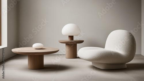 Wallpaper Mural Modern minimalist living room furniture with lamps and tables Torontodigital.ca