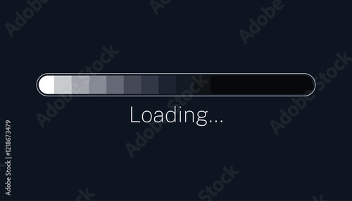 Loading bar progress icons, load signs black vector illustration. System software update and upgrade concept. Vector illustration