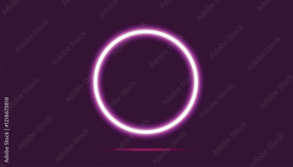 Neon circle frame. Illuminate frame design. Futuristic graphic element for social media stories. Glowing neon lighting on dark Neon circle frame. Illuminate frame design. Futuristic graphic element for social media stories. Glowing neon lighting on dark