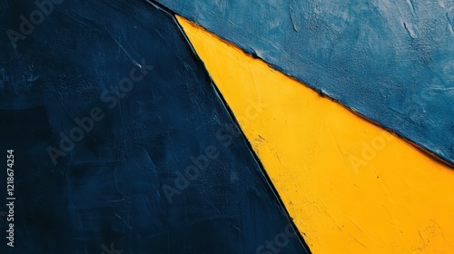 Wallpaper Mural Abstract Painting with Blue and Yellow Hues Torontodigital.ca