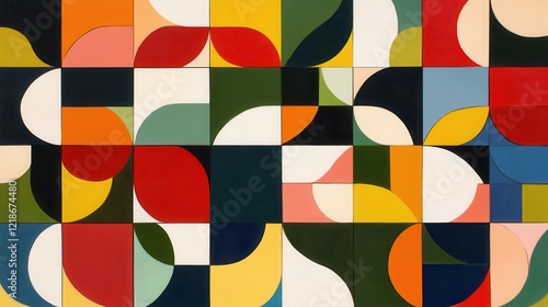 Wallpaper Mural Abstract Geometric Colorful Pattern Design Artwork Torontodigital.ca