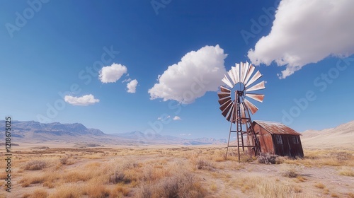 Wallpaper Mural Rusty Windmill Stands Alone In Desolate Desert Landscape Torontodigital.ca