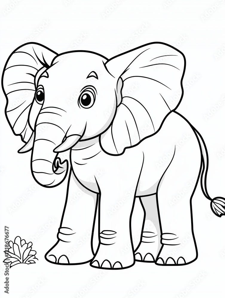 Obraz premium elephant template on transparent background for coloring
