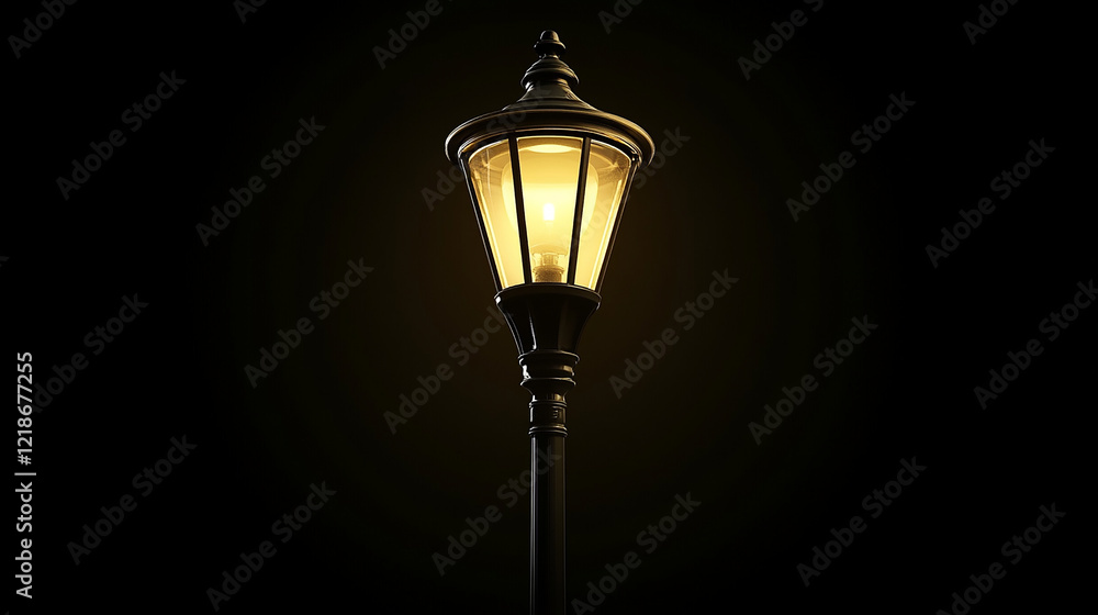 Isolated streetlamp illuminating the night Isolated streetlamp illuminating the night