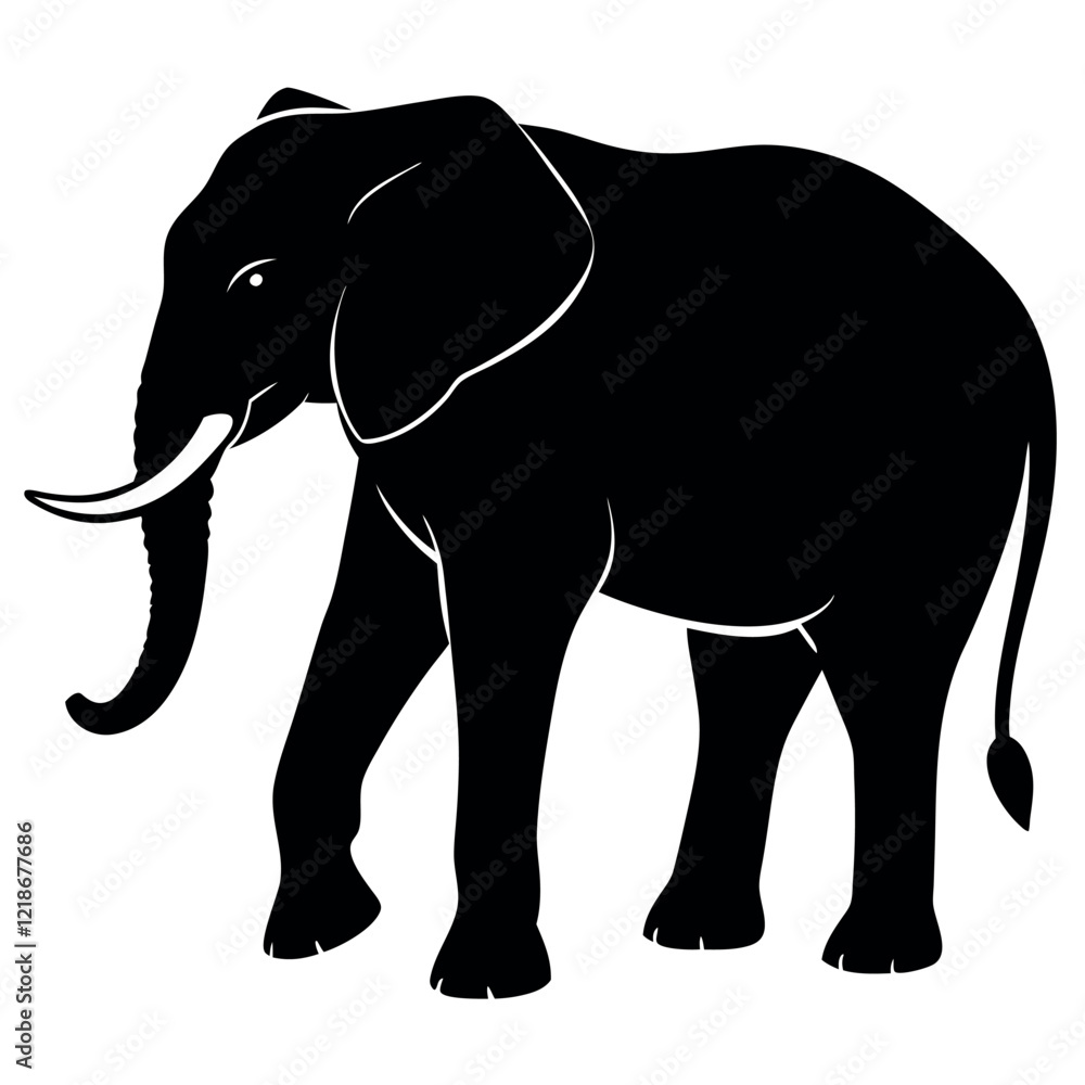 Obraz premium elephant silhouette vector