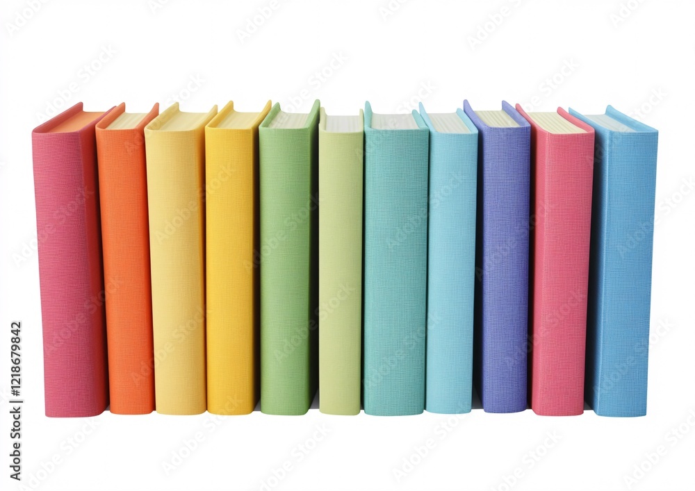 stack of colorful books