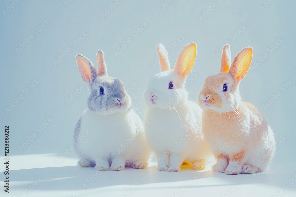 Obraz premium white rabbit on a blue background