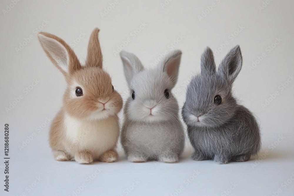 Obraz premium two rabbits on a white background