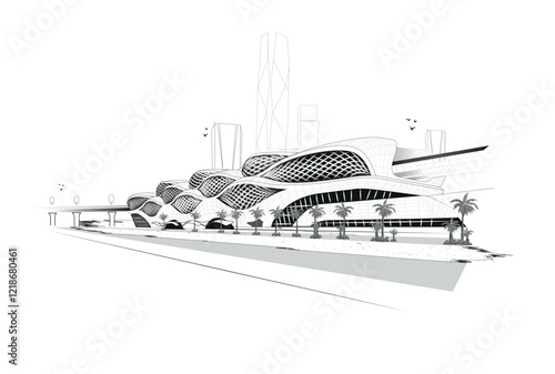 Riyadh, Saudi Arabia, Metro railway station King Abdullah Financial District , KAFD. World tourism day