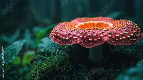 Rafflesia arnoldii blooms in rainforest closeup photography nature gigapixel quality macro perspective photo