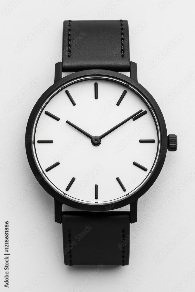 A simple, elegant watch on a plain background, focusing on its design, A simple, elegant watch on a plain background, focusing on its design,