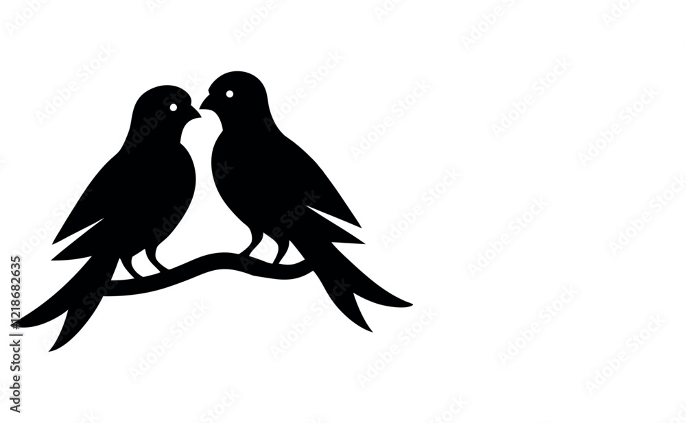 Fototapeta premium bird on a branch vector illustration