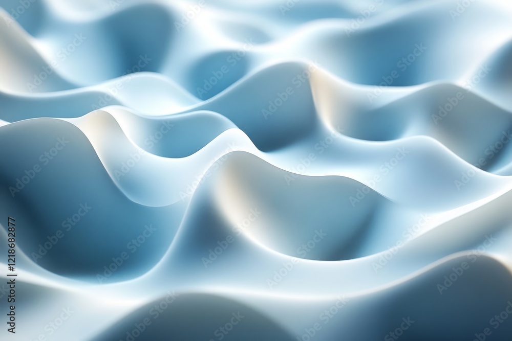 Fototapeta premium Abstract minimalist waves, modern design, 3d render, Generative AI